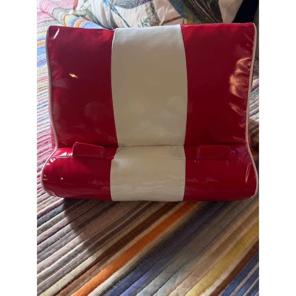 Thinking Gifts Diner Cushion Tablet Stand Red White Retro Book Pillow Holder